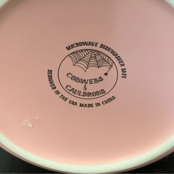 Feline Spooky Black Cat - Pink Halloween Mug with Spider Web Interior - Picture 13 of 13